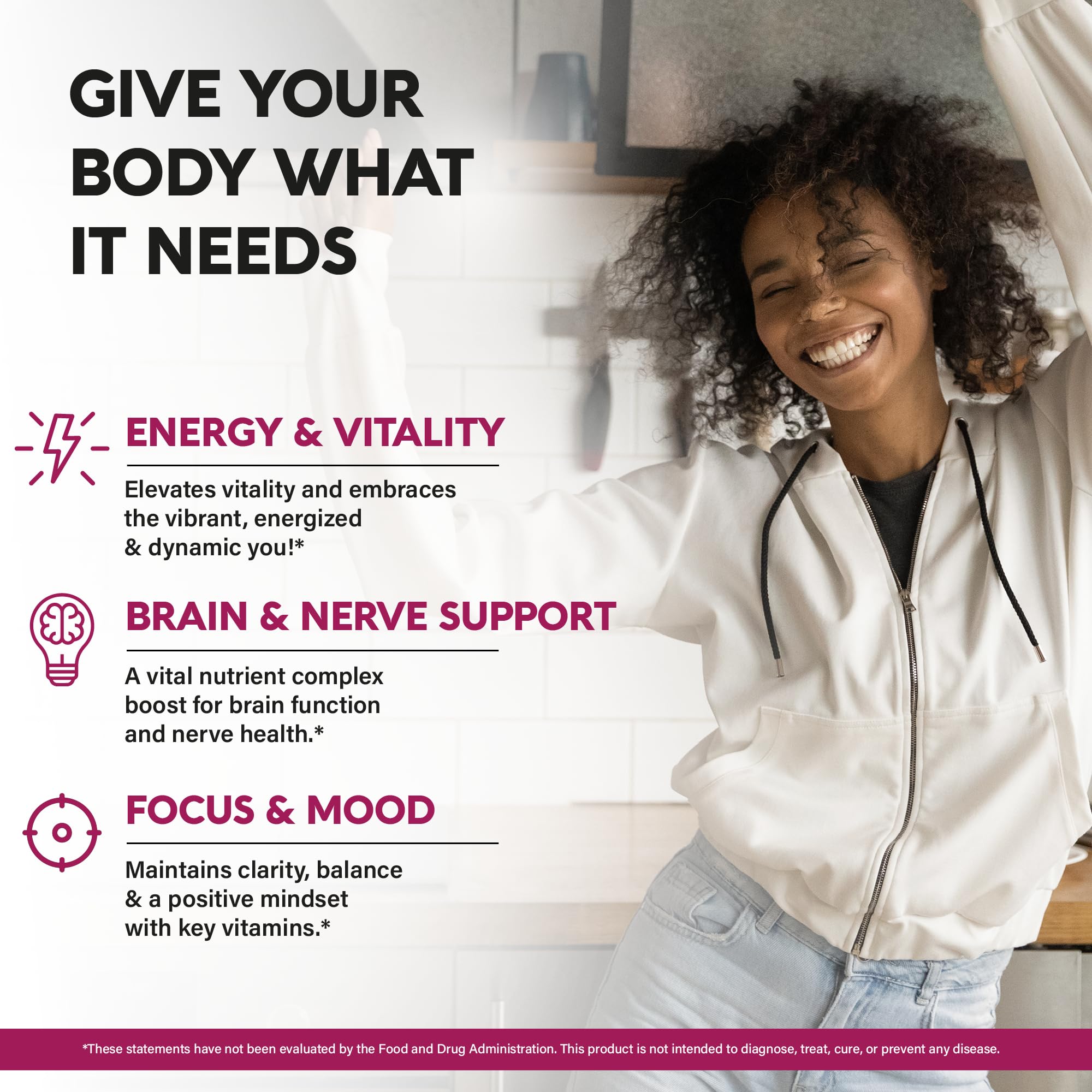 NutraHarmony B1 Thiamine Drops highlight simple daily use for nervous system support.