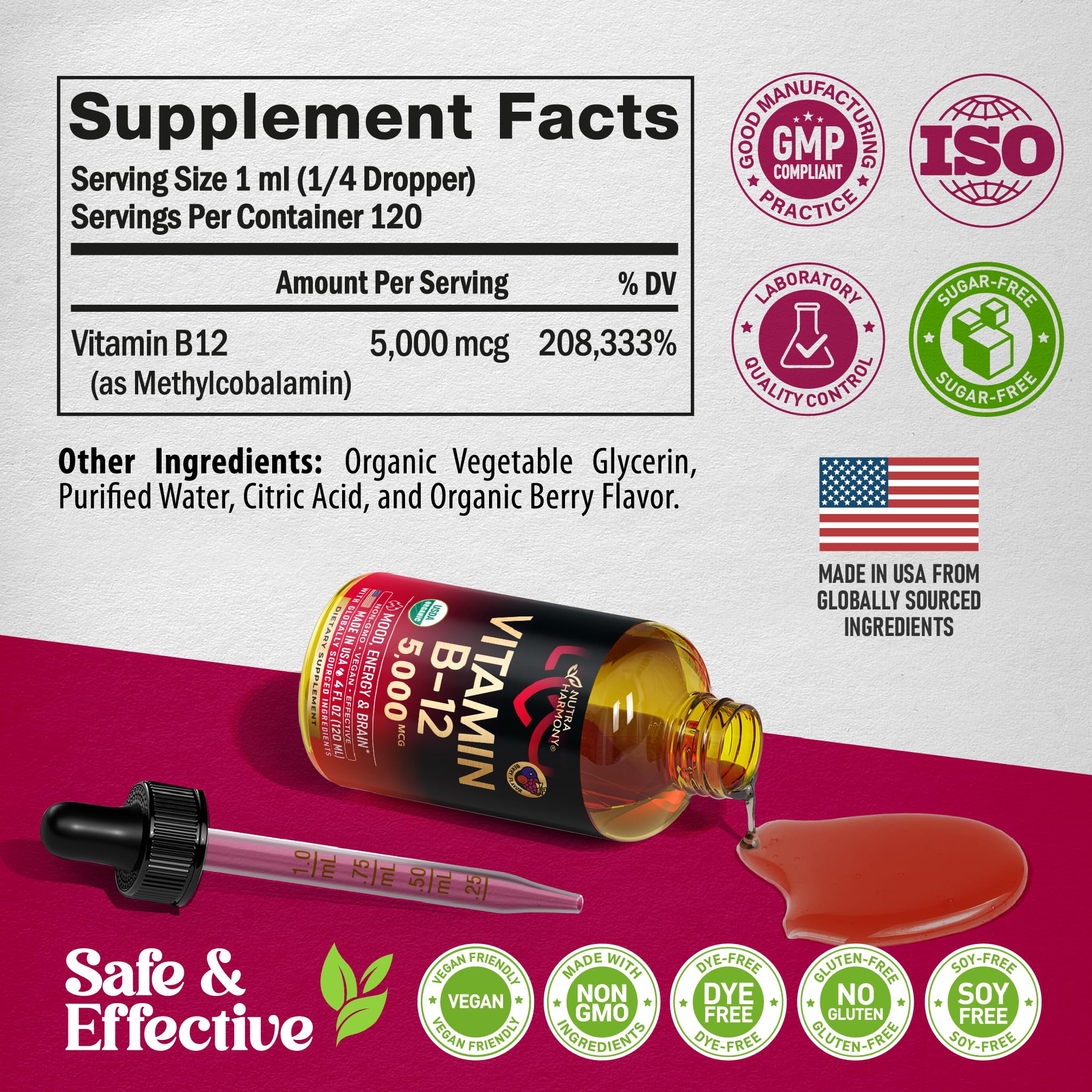 Drop under the tongue for fast sublingual absorption.