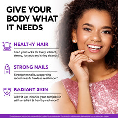 NUTRAHARMONY Biotin Collagen gummies provide nail strength and resilience.