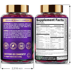 NUTRAHARMONY Biotin Collagen gummies promote skin radiance from within.