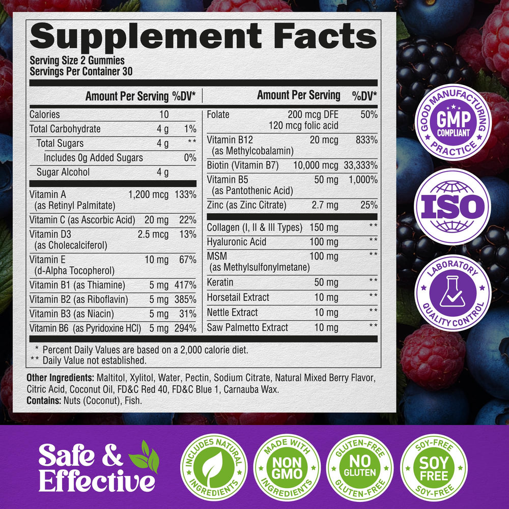 NUTRAHARMONY sugar-free gummies for daily beauty support.
