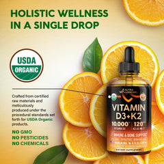 NUTRAHARMONY D3 K2 drops in organic MCT oil for enhanced absorption
