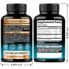 NutraHarmony GABA L-Theanine capsules close up showing non habit forming formula.