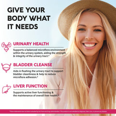 NUTRAHARMONY Hibiscus and Cranberry extract label on bottle for urinary wellness