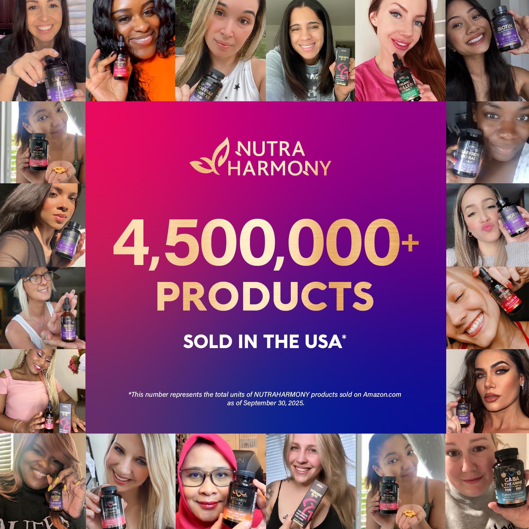 NutraHarmony Made in USA label conveys trusted quality and safety.