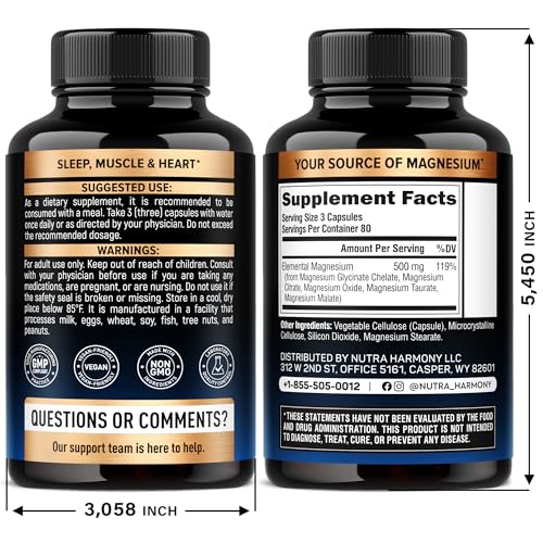 NUTRAHARMONY Magnesium 5-in-1 capsules closeup emphasizes easy daily use for overall wellness.