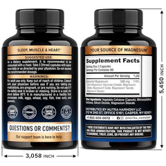 NUTRAHARMONY Magnesium 5-in-1 capsules closeup emphasizes easy daily use for overall wellness.