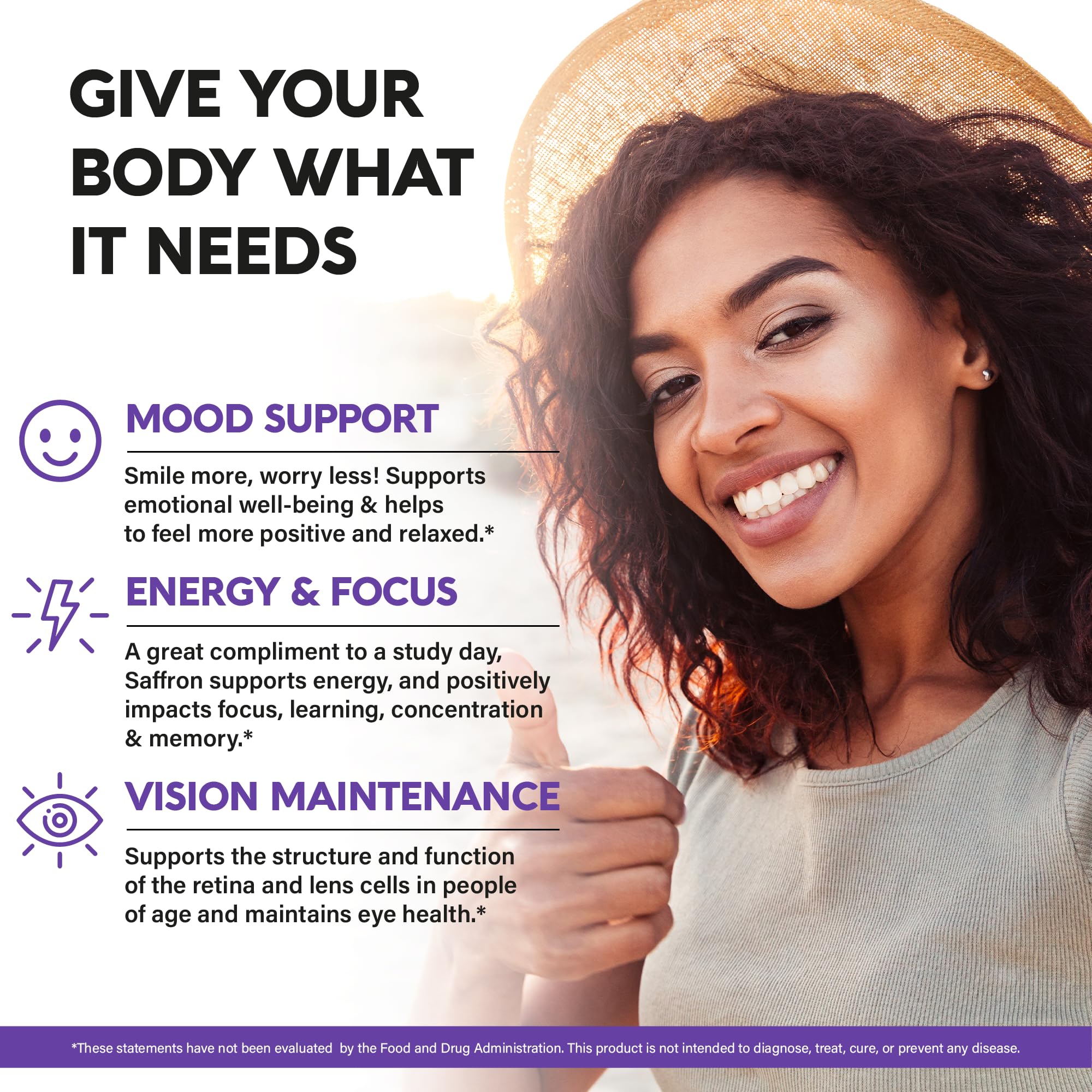 NutraHarmony saffron capsules close-up highlights antioxidant-rich support for memory and focus.