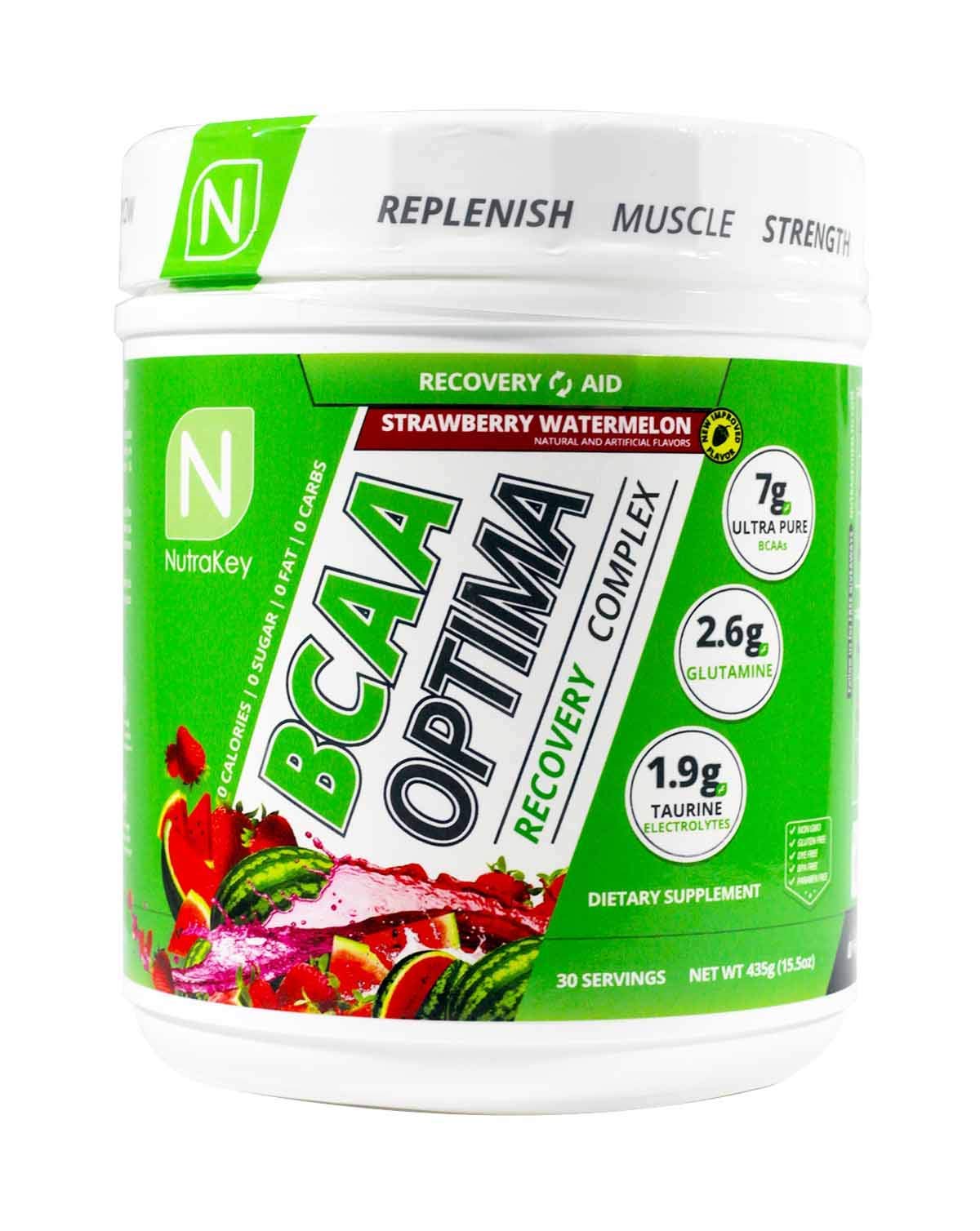 NutraKey BCAA Optima prepared drink ready to refuel after workouts.