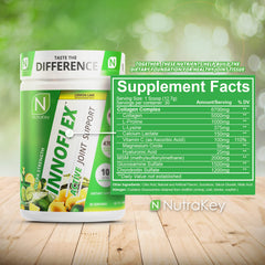 NutraKey Innoflex nutrition panel close-up highlighting the high-potency formula.