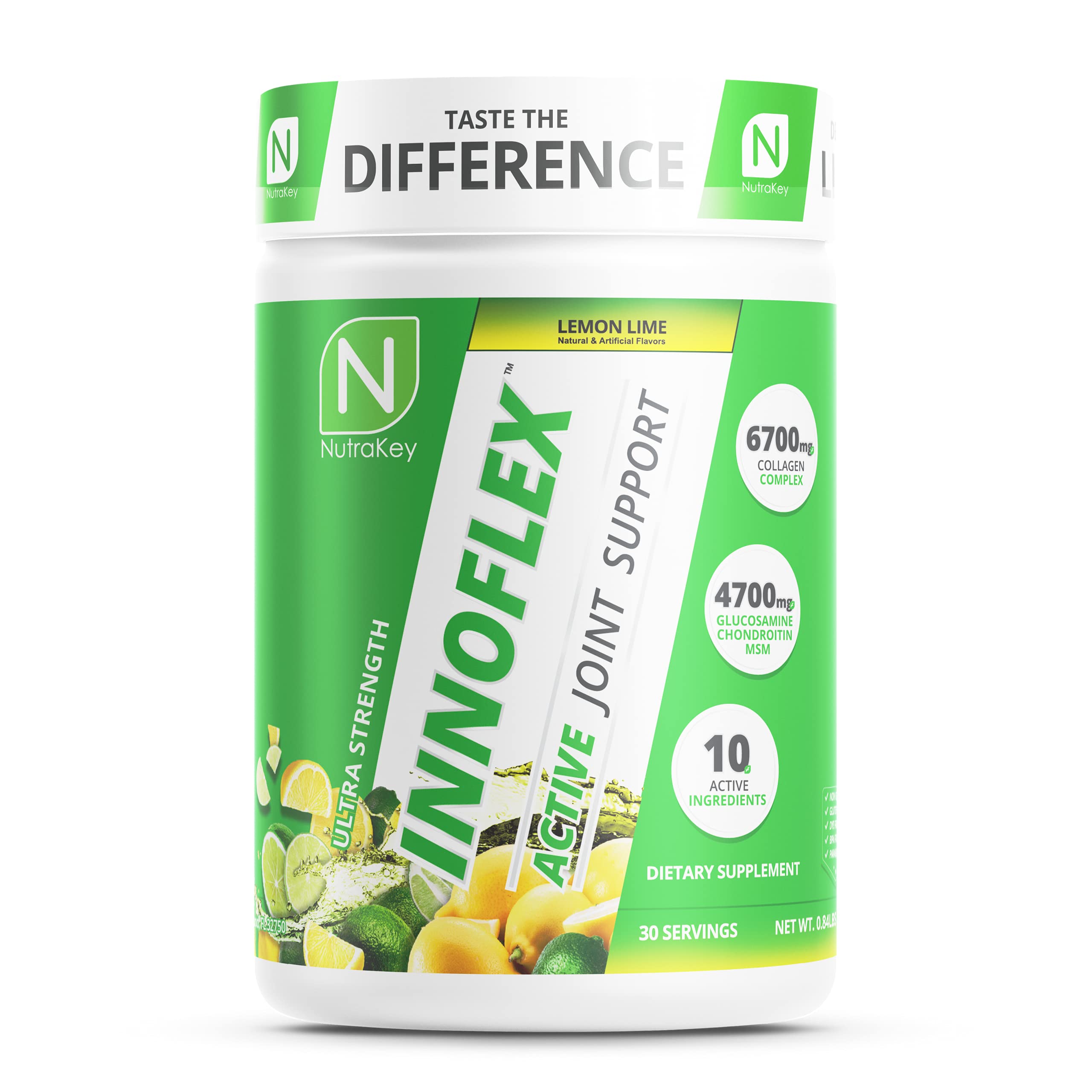 NutraKey Innoflex powder tub front for convenient joint support.