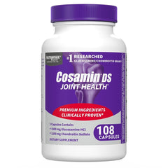 Cosamin DS bottle visual from Nutramax showing capsules for daily joint support.