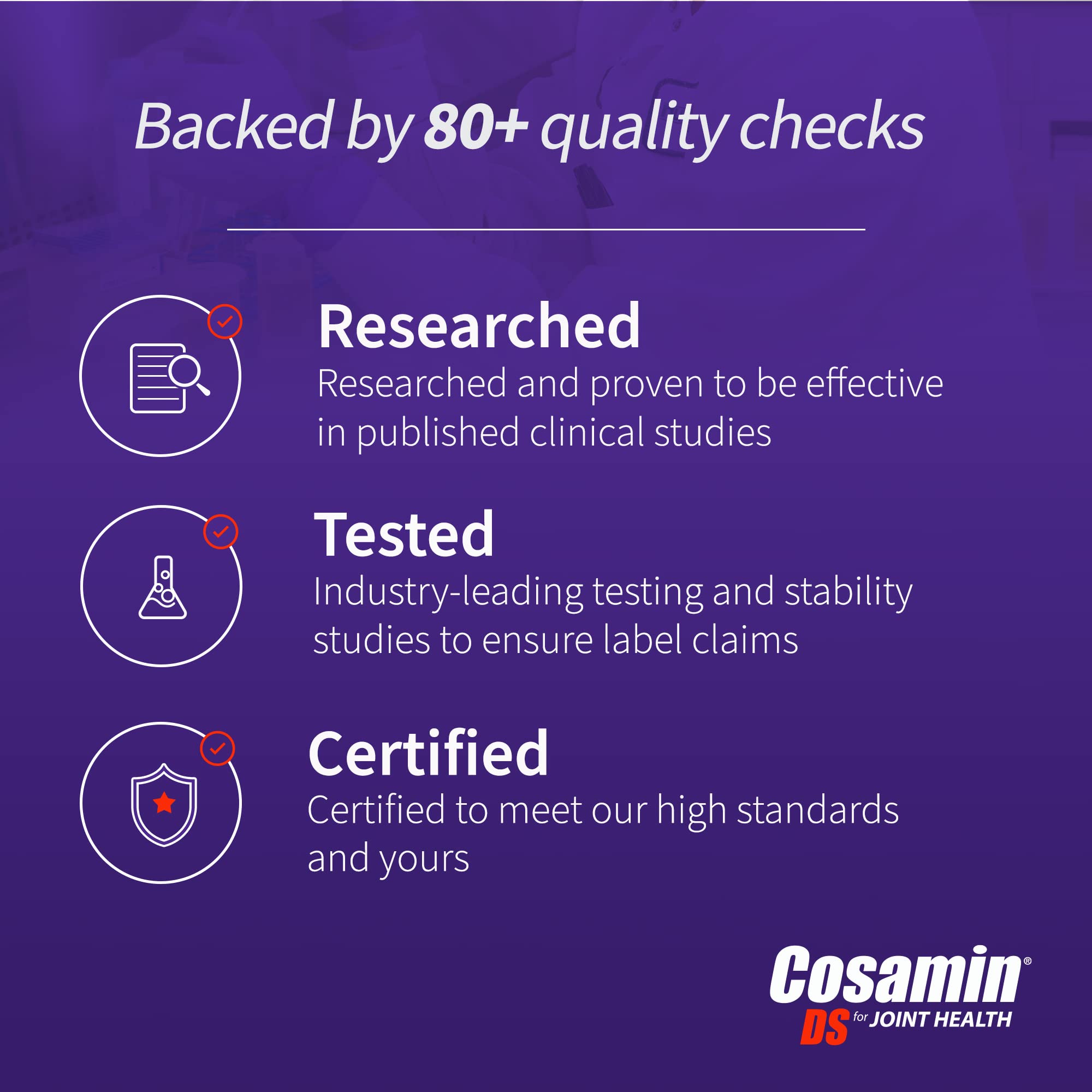 Cosamin DS packaging and branding visible to build trust.