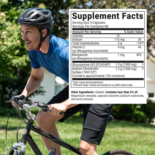 Nutramax Cosamin DS capsules close-up showing daily use.