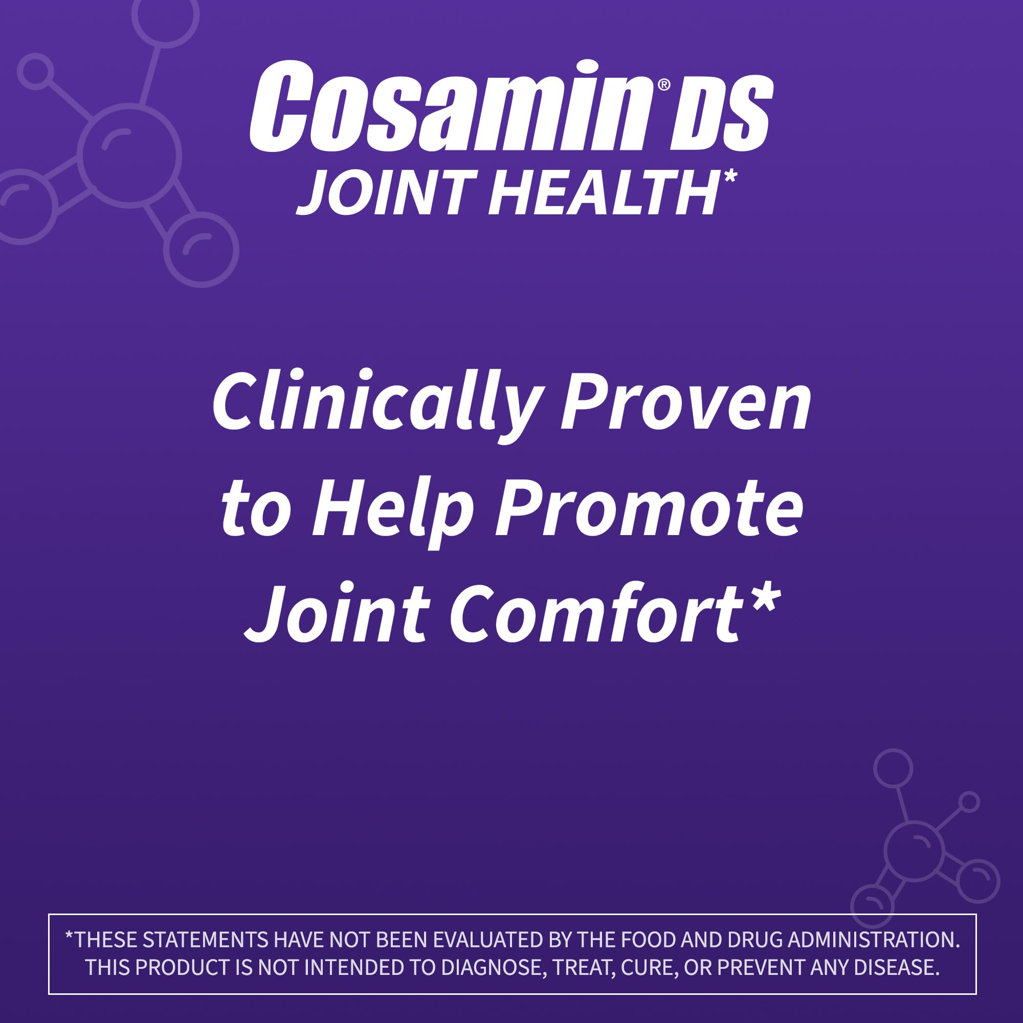 Cosamin DS ingredient graphic from Nutramax shows high-quality glucosamine and chondroitin.