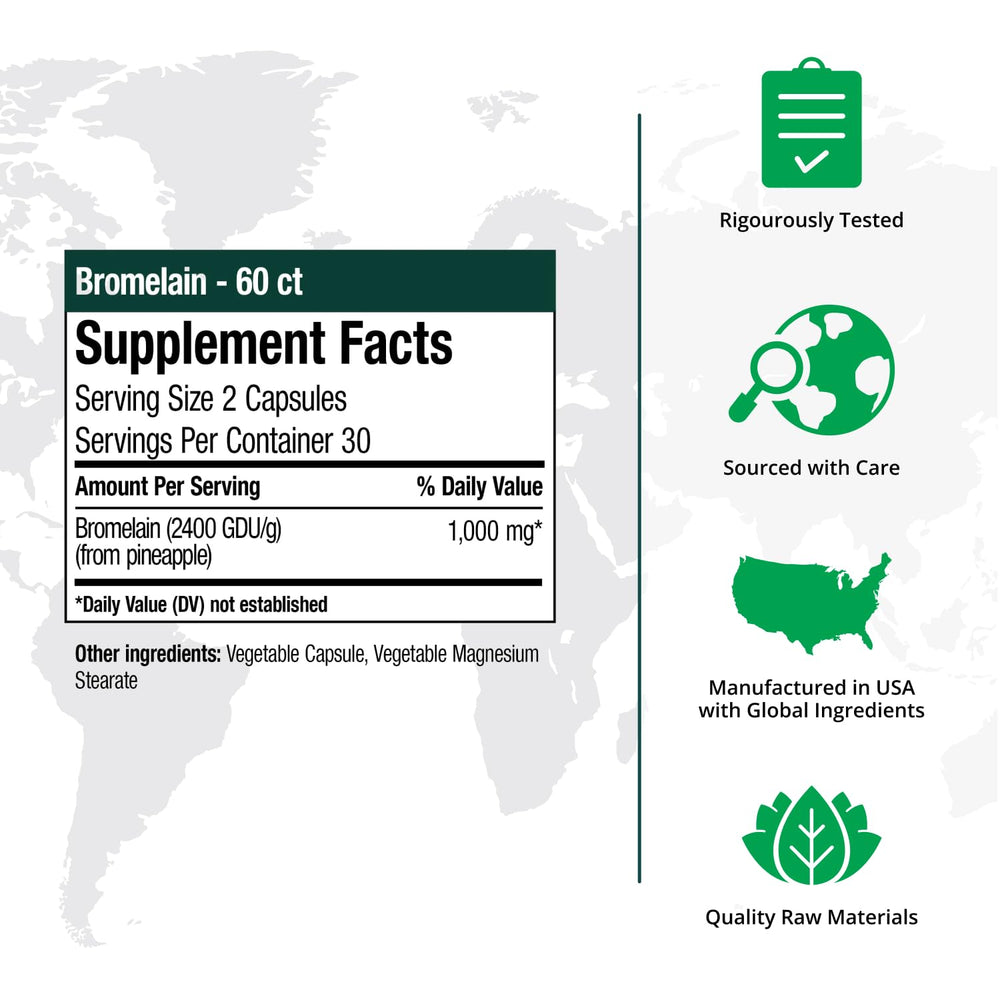NutraMedix Bromelain capsules arranged with fitness gear for exercise support.