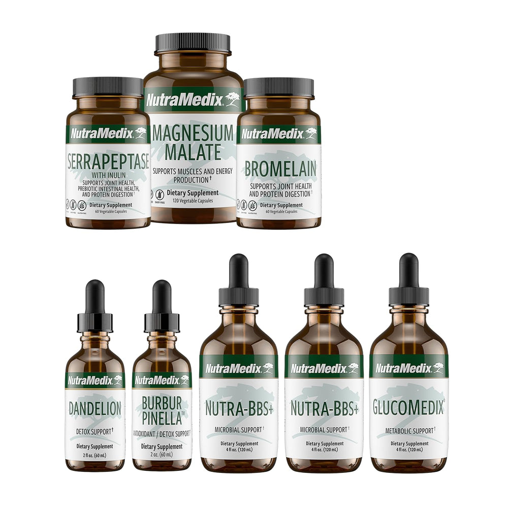 NutraMedix Cowden+ Month 6 detox kit on display signaling microbial balance support