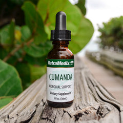 NutraMedix Cumanda bottle with Huacapurana bark icon.