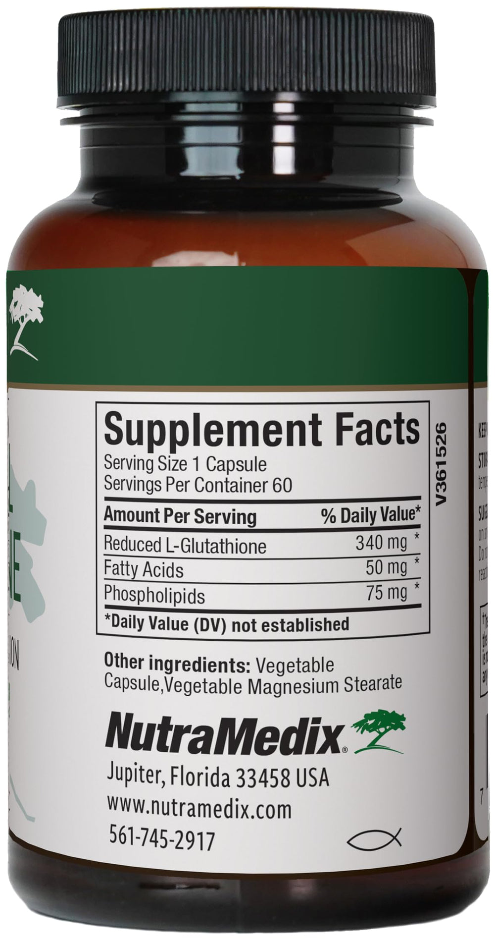 NutraMedix Liposomal Glutathione capsules close-up showing absorption benefits