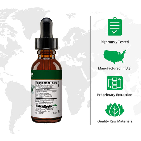 Close-up of MoodMedix dropper delivering a liquid tincture for convenient dosing.