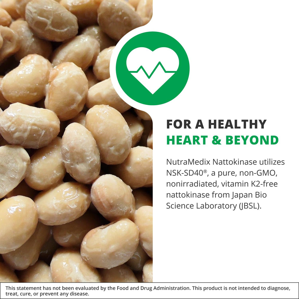 NutraMedix Nattokinase box packaging highlighting gluten-free formula.