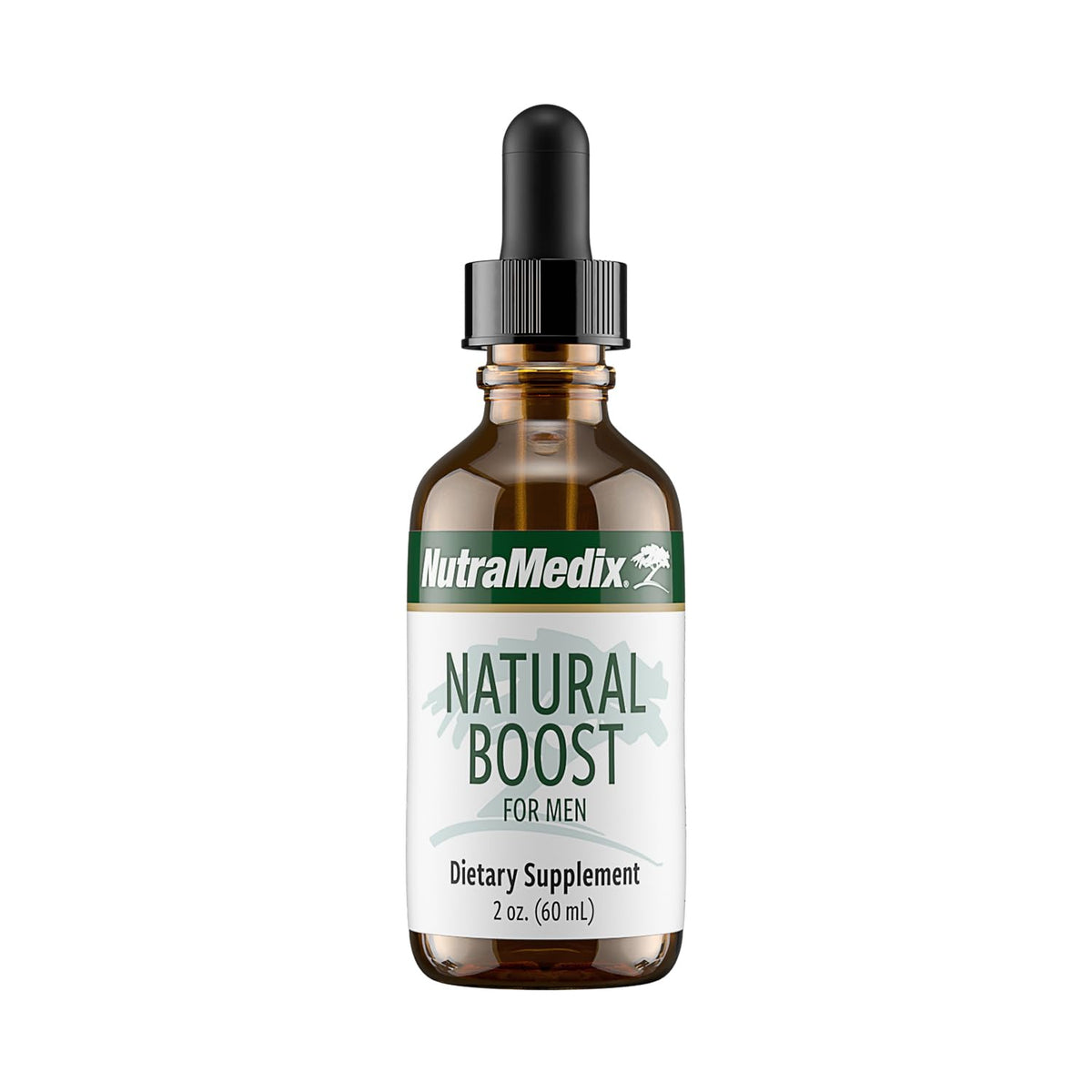NutraMedix Natural Boost for Men bottle showing daily energy support.