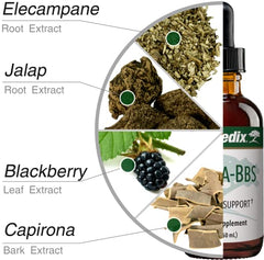 NutraMedix Nutra BBS dropper releases amber liquid for easy daily use.
