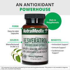 NutraMedix Resveratrol with grape skins close-up highlighting polyphenol-rich formula