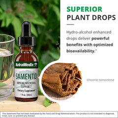 NutraMedix Samento dropper in use showing convenient dosing.