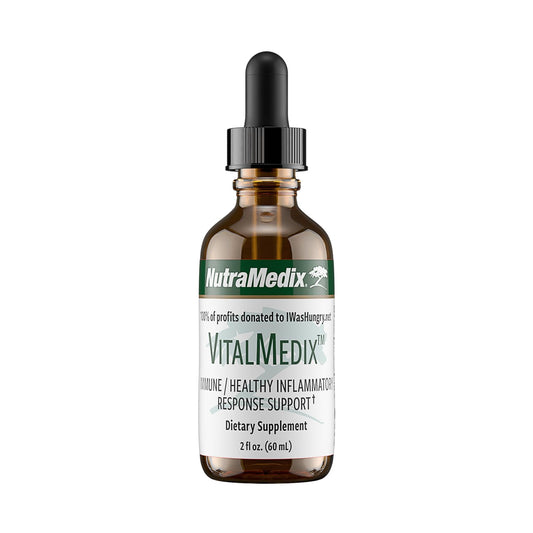 NutraMedix VitalMedix bottle front with vibrant label for daily immune support