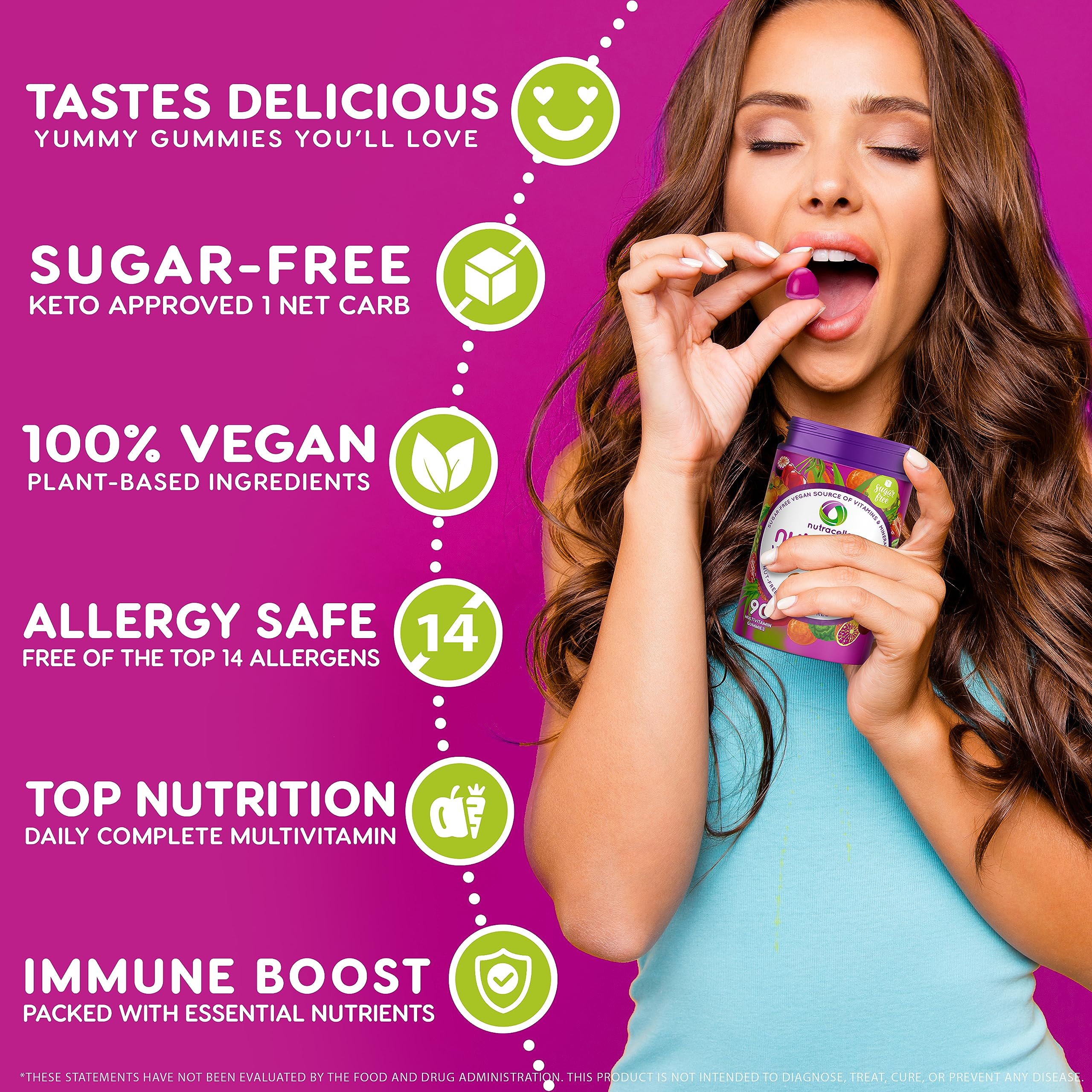 Nutramin gummies shown in morning routine for energy and wellness.