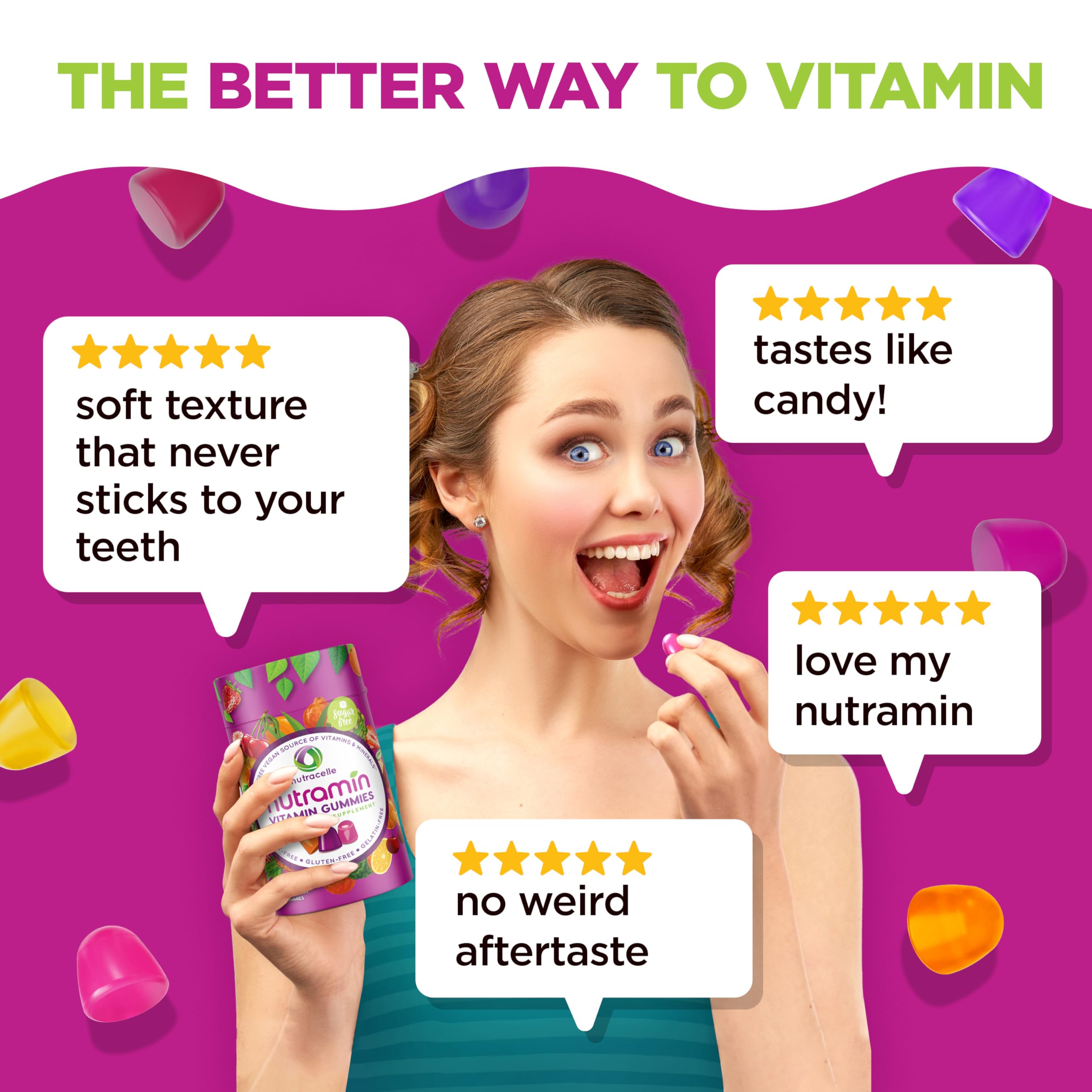 Nutramin sugar-free formula with stevia keeps taste pleasant.