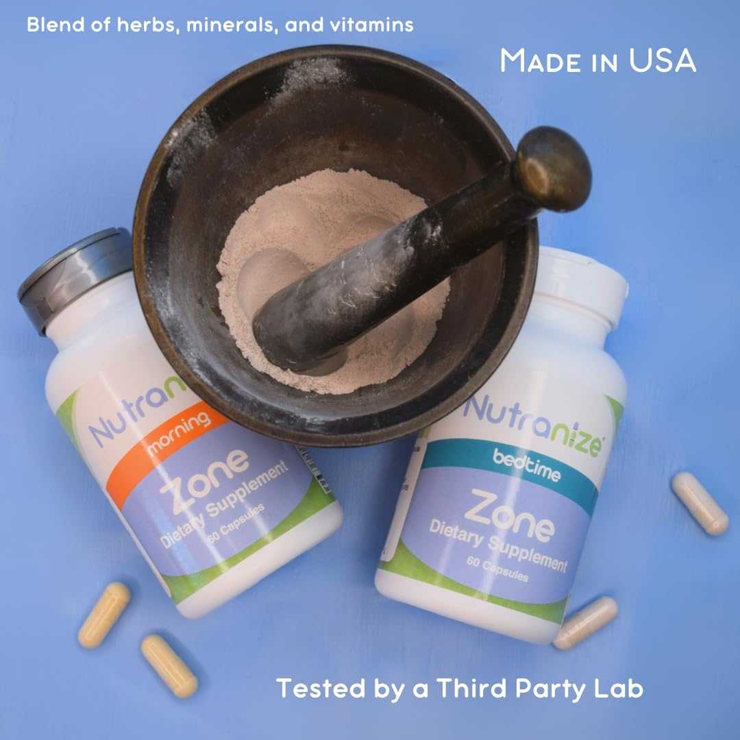 Nutranize Zone 30-day supply in a clear two-bottle system