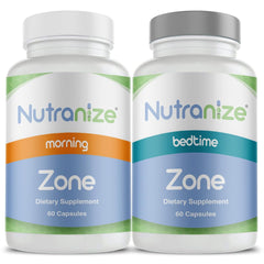 Nutranize Zone twin-pack morning bottle displaying organized capsules for daily energy