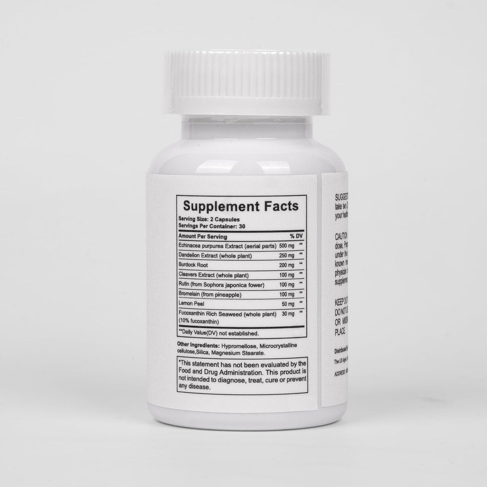 NutraNourish Lymphatic Drainage capsules in hand for convenient use