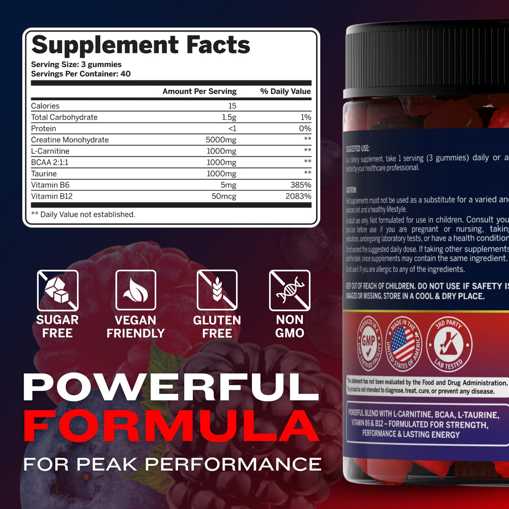Nutraonda Preworkout Gummies berry flavor highlighting tasty energy boost
