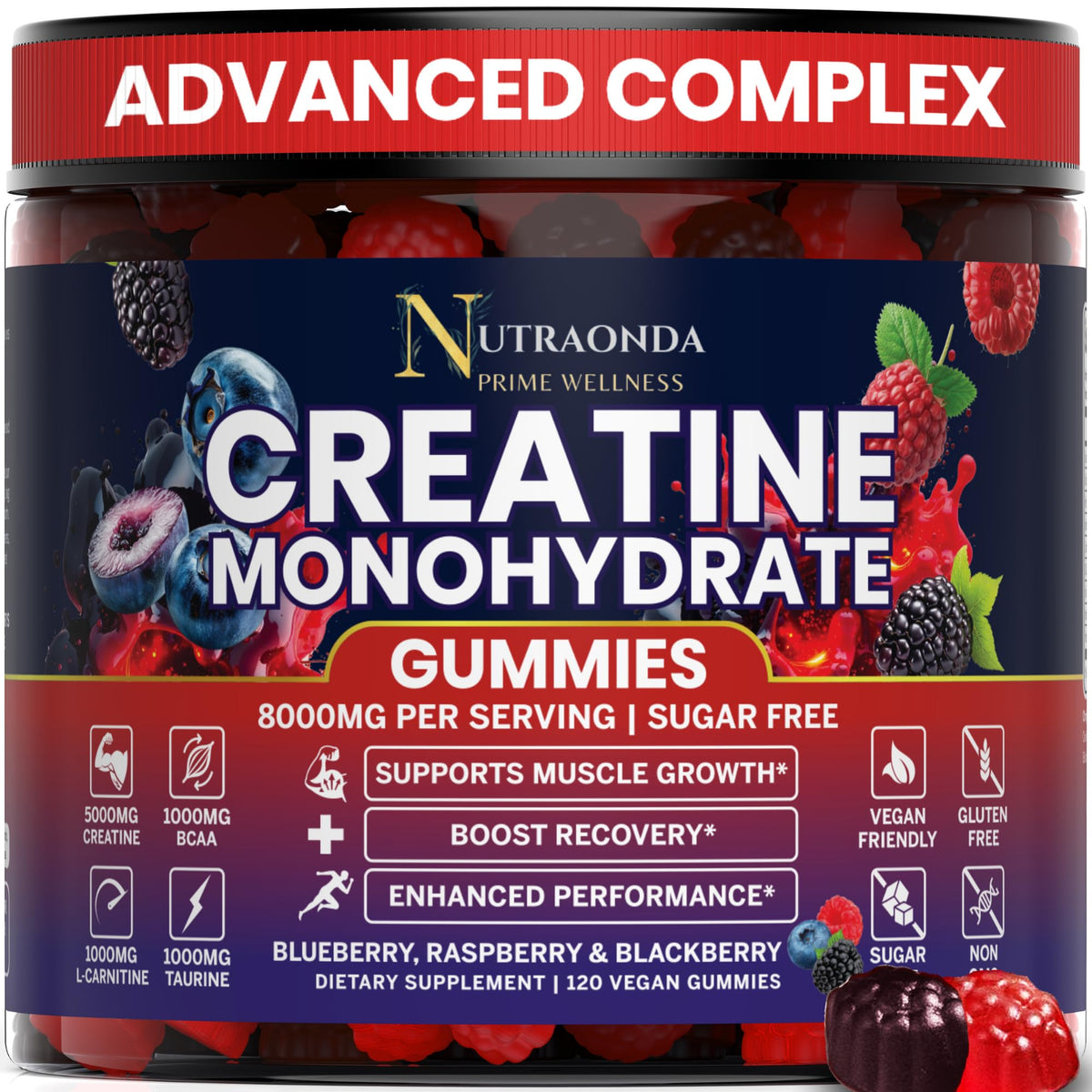 Nutraonda Preworkout Gummies bottle pour for an energizing training session