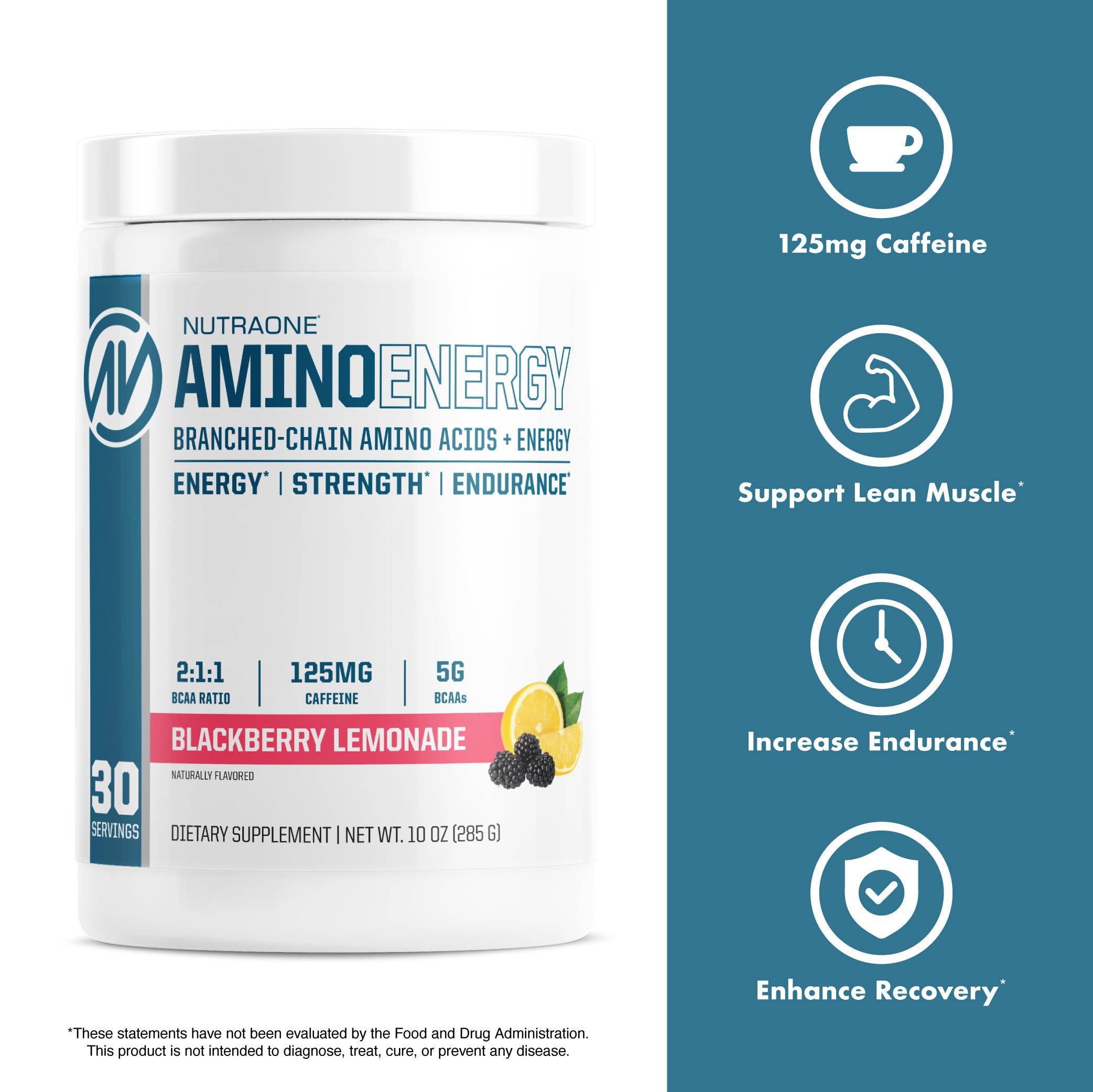 NutraOne Amino Energy caffeine boost illustrating energy support