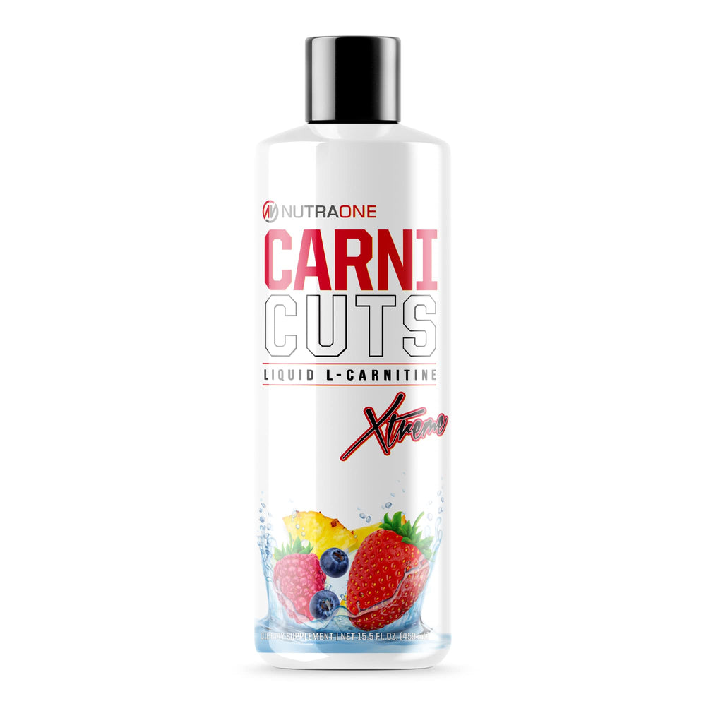 NutraOne Carnicuts Xtreme Berry Blast bottle ready for energy-boosting use.
