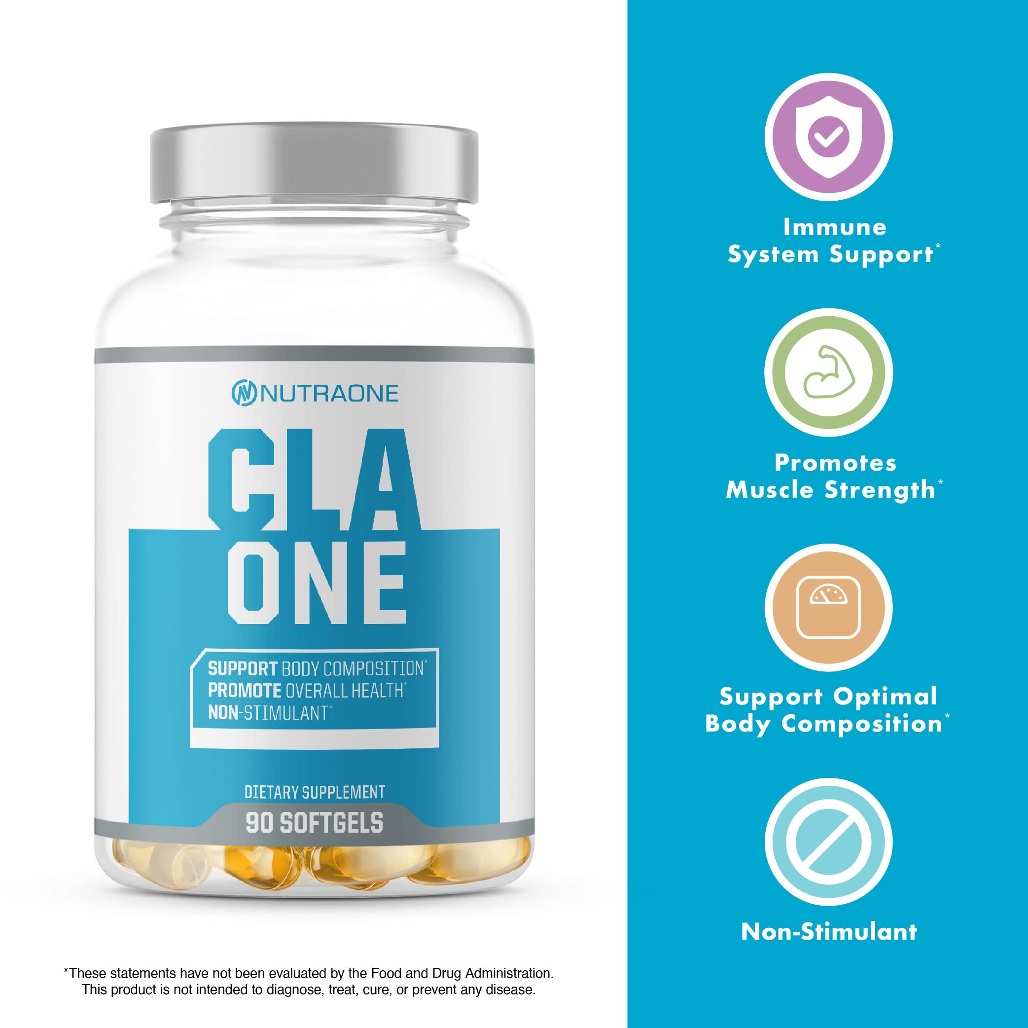 Dosing scoop beside CLAOne capsules for easy serving and routine planning.