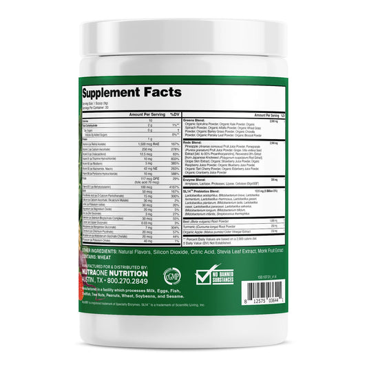 NutraOne Complete Superfoods stick pack on the go for convenient nourishment