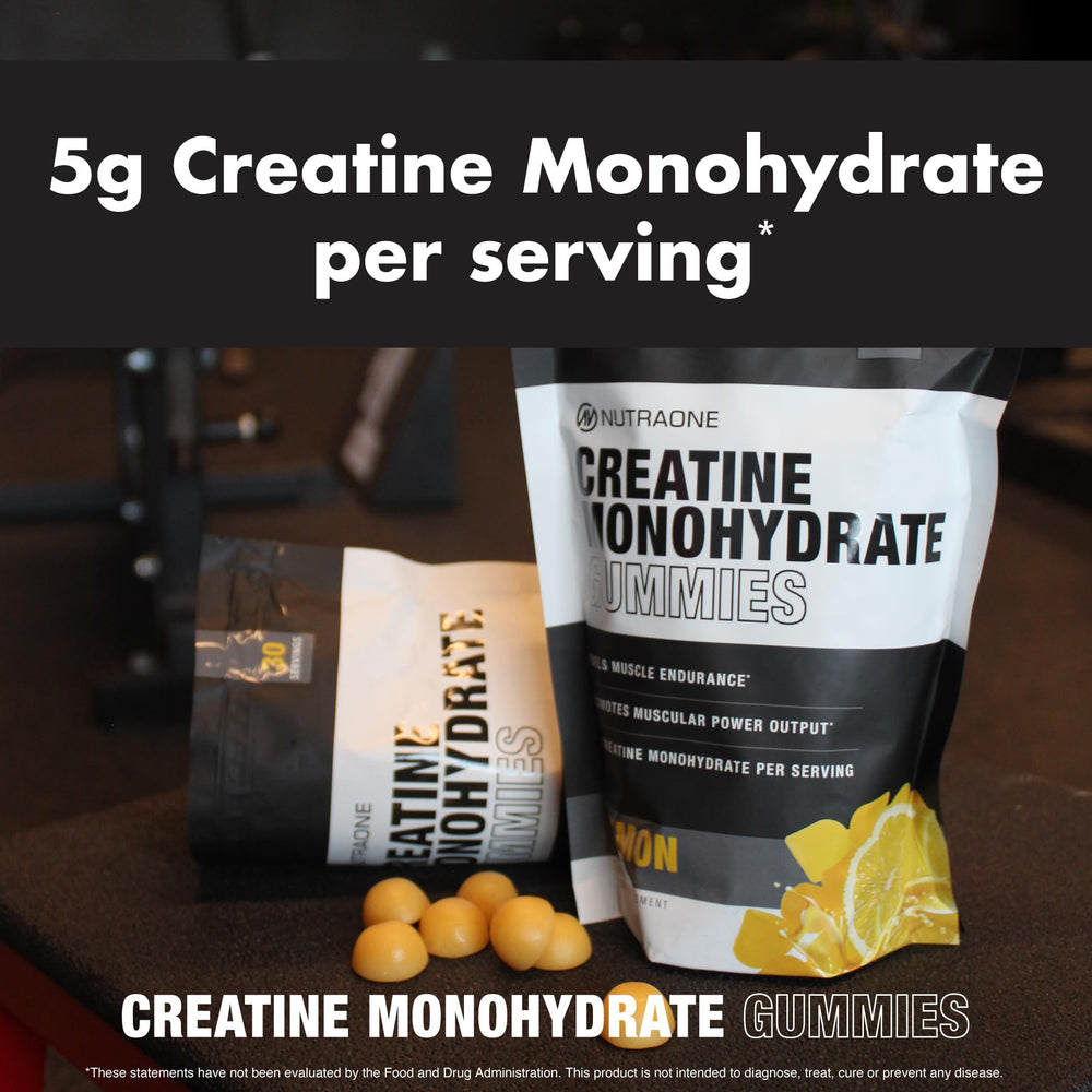 NutraOne Creatine Monohydrate Gummies premium ingredients and cGMP quality assurance.