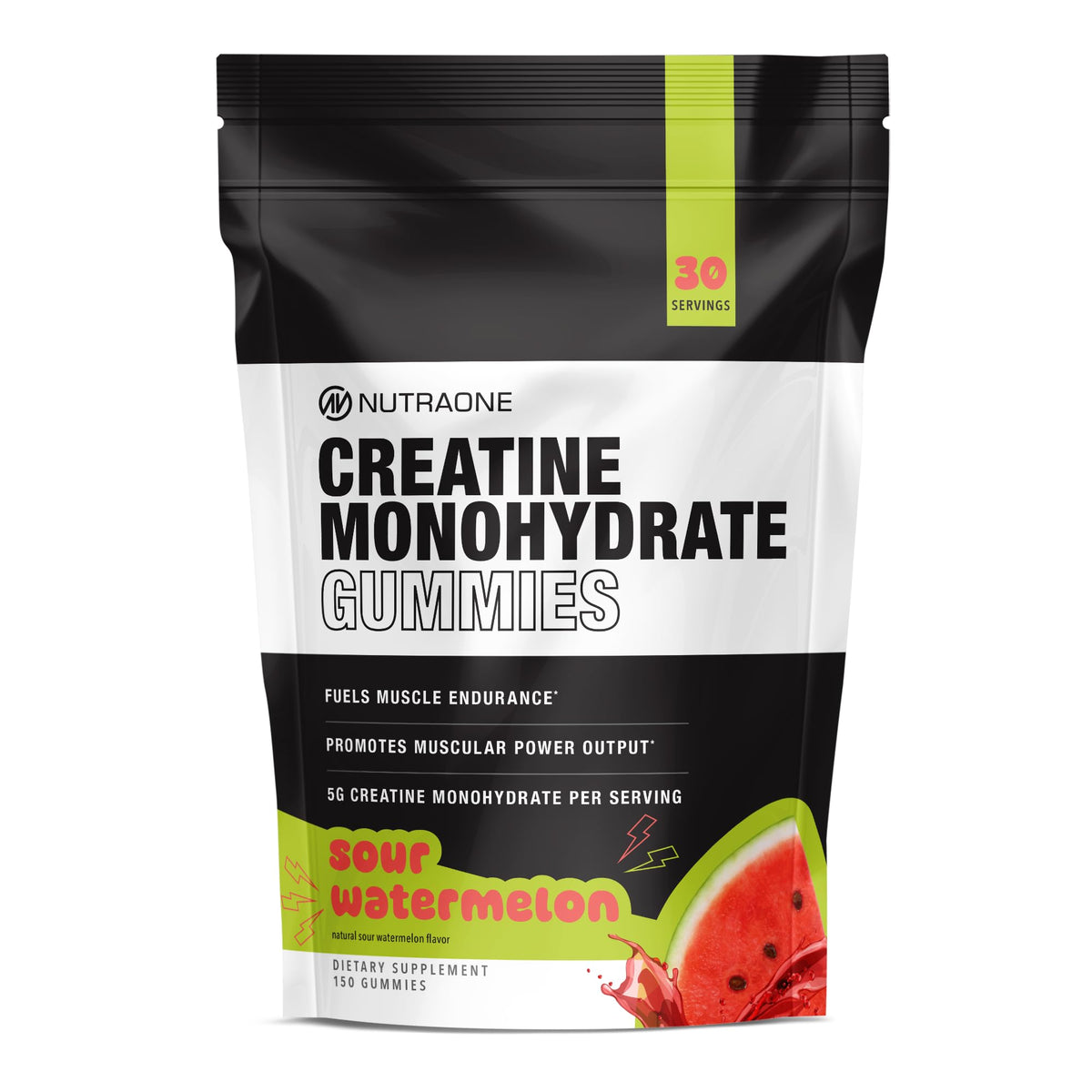 NutraOne Creatine Monohydrate Gummies on-the-go bottle show convenient fitness support.