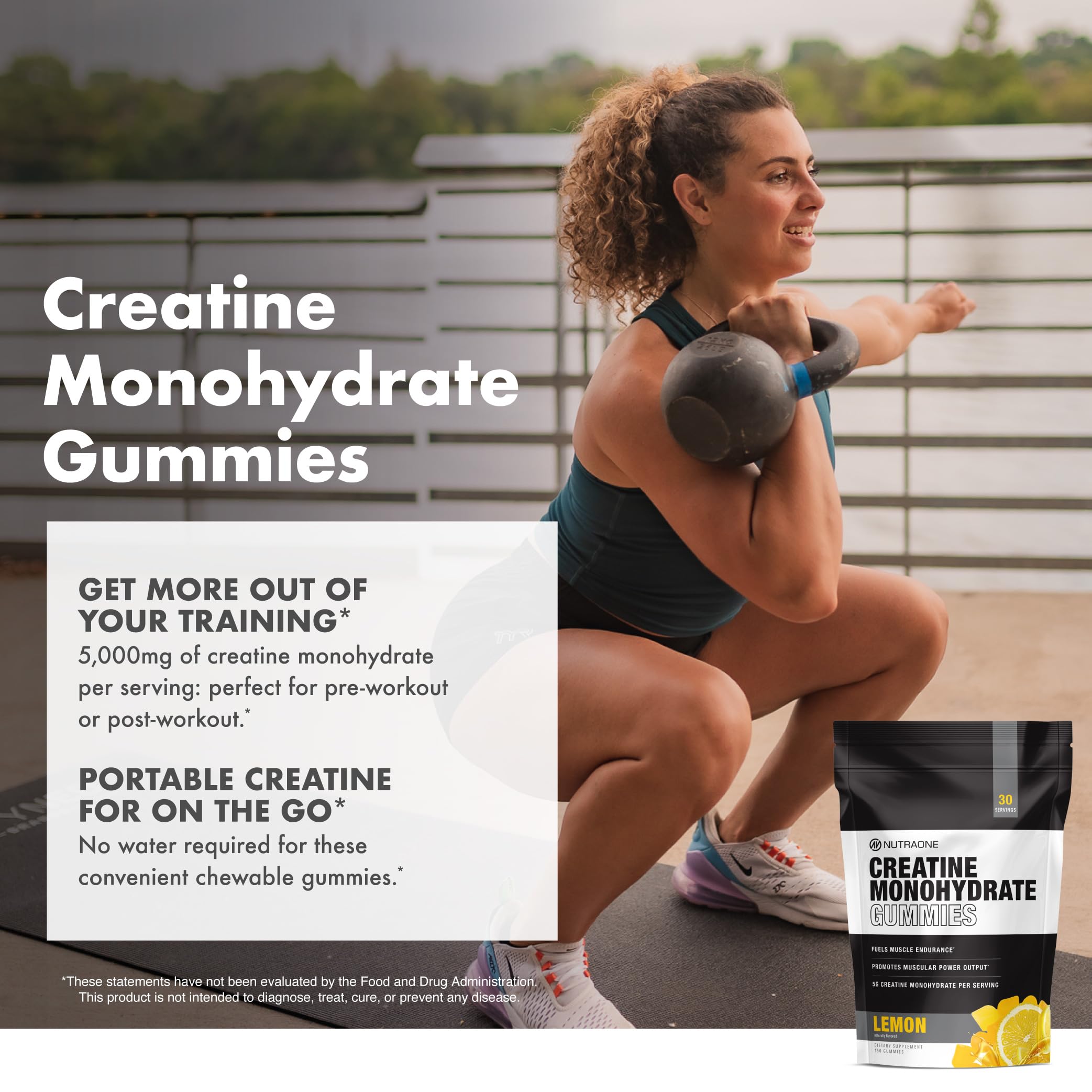 NutraOne Creatine Monohydrate Gummies ideal as pre- or post-workout snack.