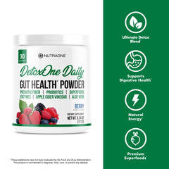 Probiotics and enzymes in DetoxOne Daily for gut function.