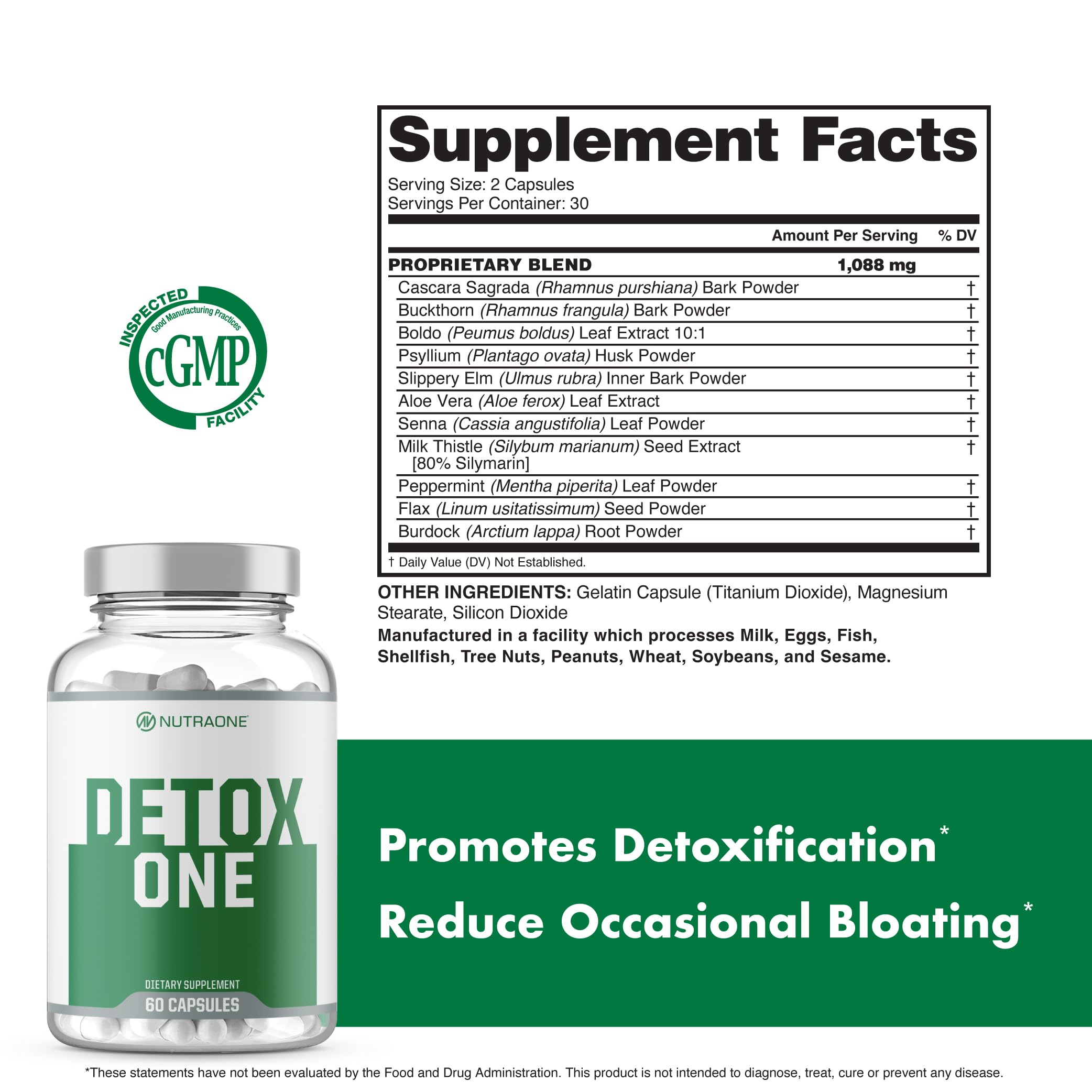 DetoxOne packaging featuring premium herbal blend.
