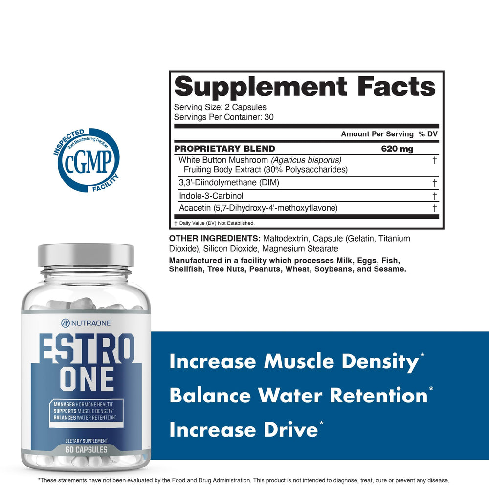 NutraOne EstroOne daily routine near a water bottle for consistency.