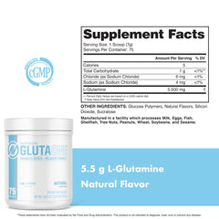 NutraOne GlutaOne jar close-up showing texture and label