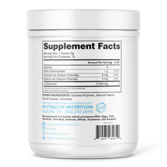 NutraOne GlutaOne powder being poured into a shaker for quick post-workout mix
