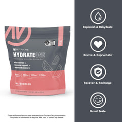 NutraOne HydrateOne bottle and gym bag styled for portable hydration.